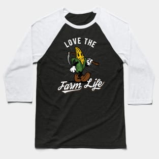 Love The Farm Life Corn Vintage Farmer Baseball T-Shirt